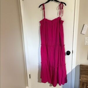Pink Sleeveless Maxi Dress